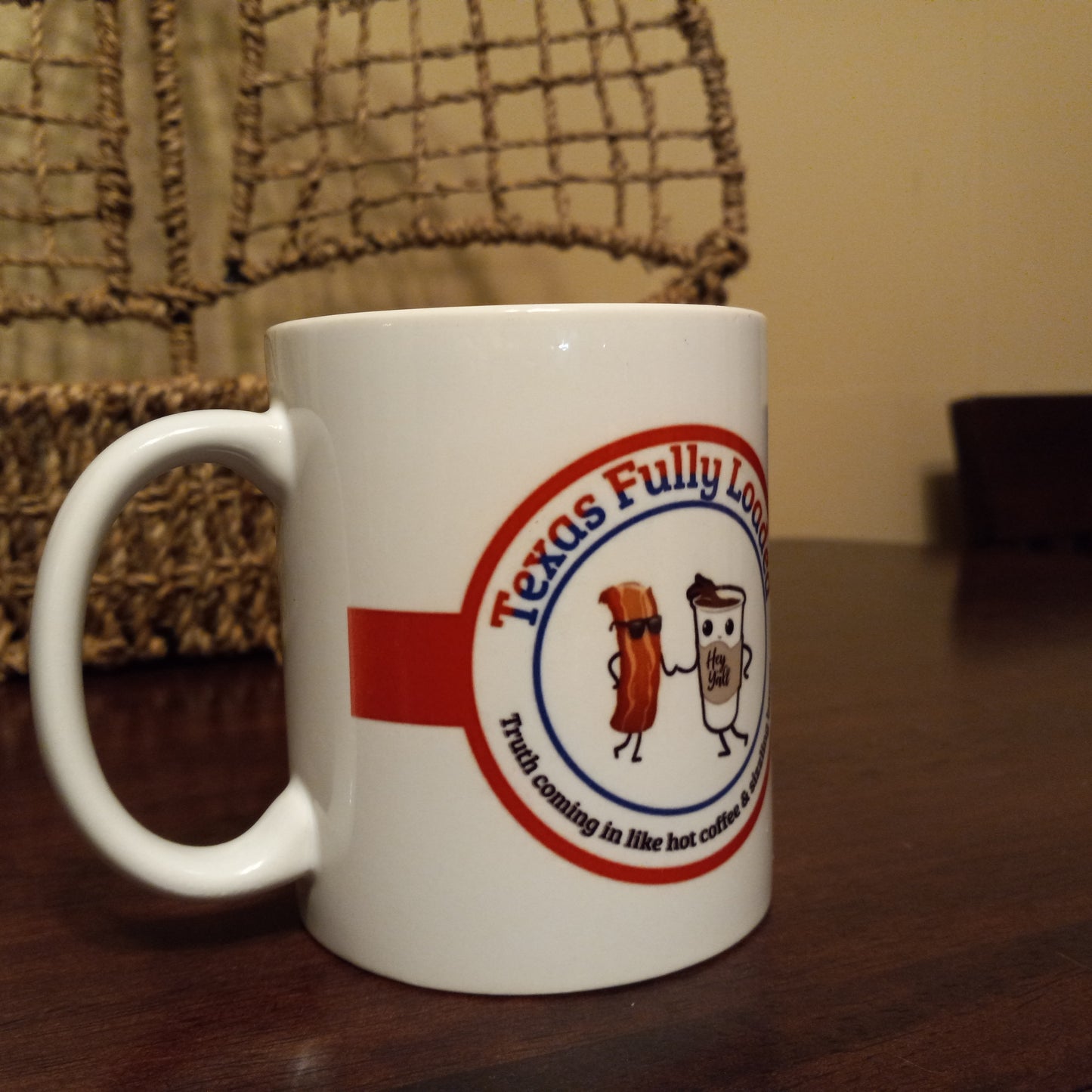 11 Oz Texas Fully Loaded "Bacon Coffee News" Mug