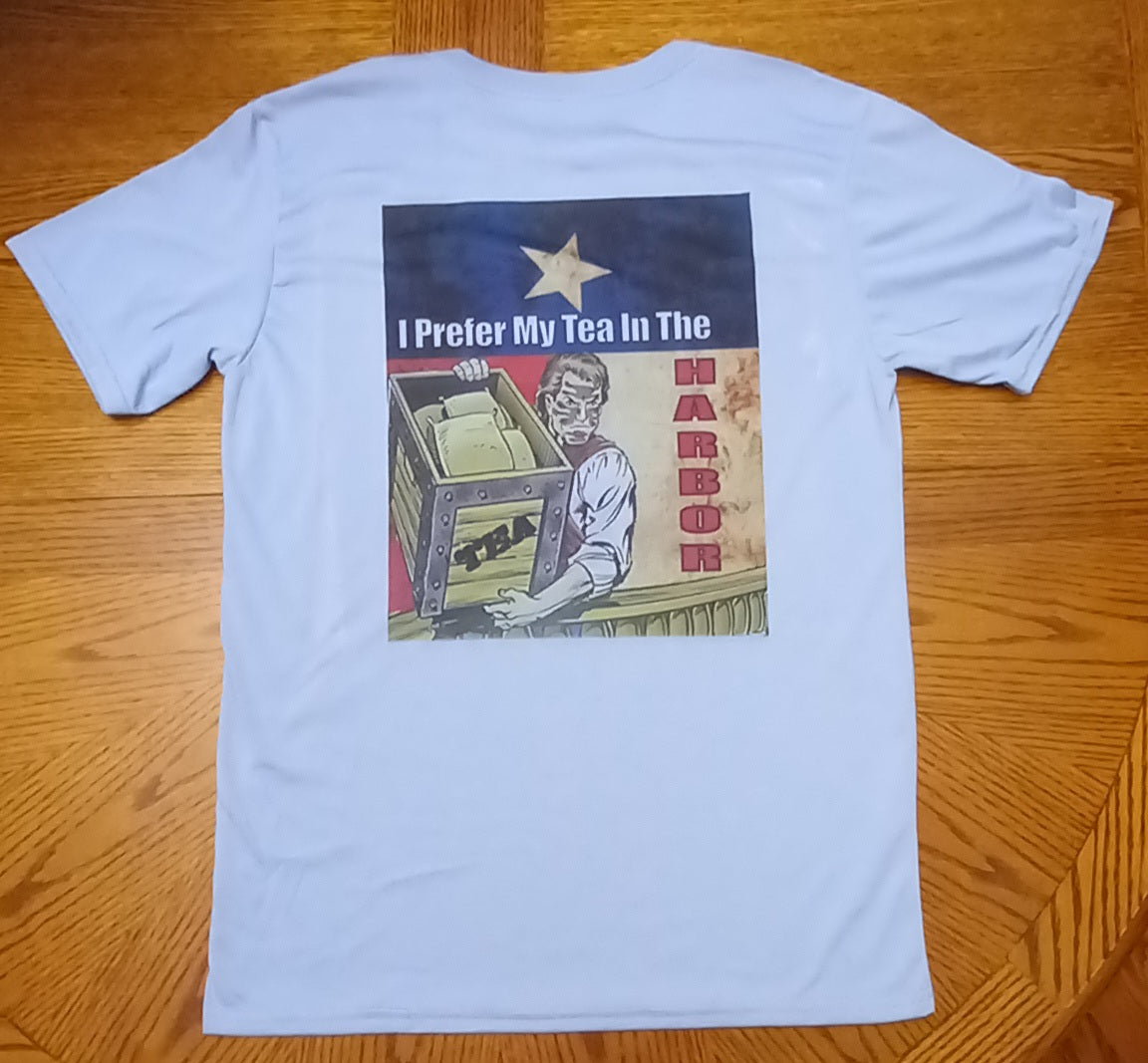 Texas Fully Loaded "Tea Party" Short Sleeve Stone Blue Tee