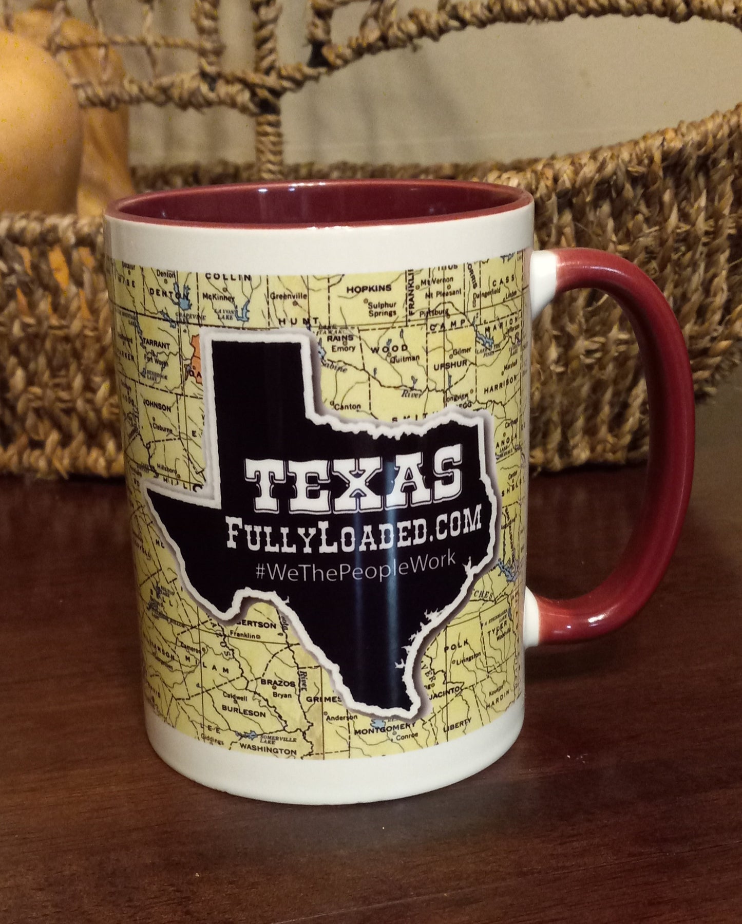 15 Oz Texas Fully Loaded "Oldtimey Texas Roadmap" Mug