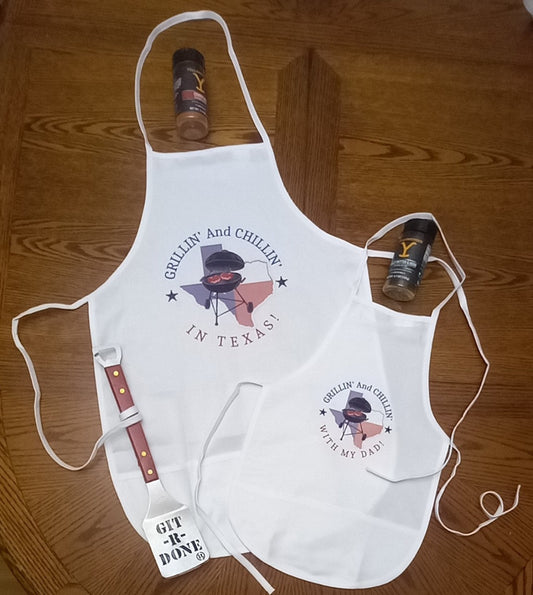 Daddy & Me Grillin' and Chillin' in Texas Apron and Tumbler Set